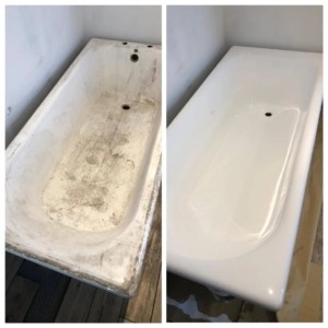 Bath Re-Enamelling before-after comparison